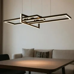 Lampadari Moderni-Selezionato da Mazzolaluce Lampadario nero per soggiorno led 3000k 34w moderno