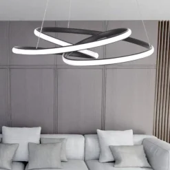 Lampadari Moderni-Selezionato da Mazzolaluce Lampadario nero per soggiorno led 43w 3000k dimmerabile moderno