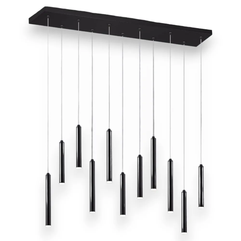 Lampadari Moderni-Selezionato da Mazzolaluce Lampadario nero per soggiorno moderno led 3000k 27w