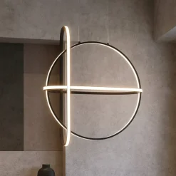 Lampadari Moderni-Selezionato da Mazzolaluce Lampadario nero per soggiorno moderno led 49w 3000k