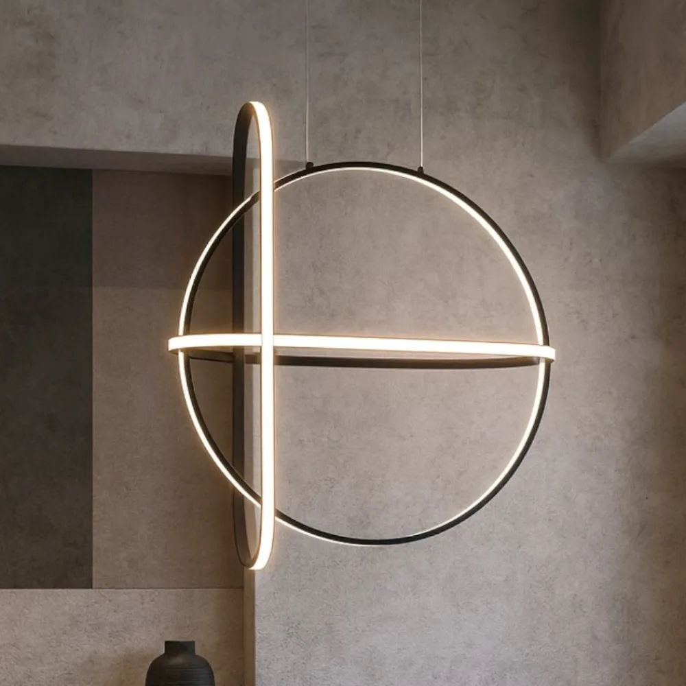 Lampadari Moderni-Selezionato da Mazzolaluce Lampadario nero per soggiorno moderno led 49w 3000k