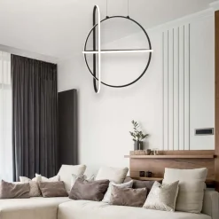 Lampadari Moderni-Selezionato da Mazzolaluce Lampadario nero per soggiorno moderno led 49w 3000k