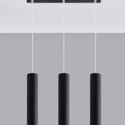 Lampadari Cucina-Selezionato da Mazzolaluce Lampadario nero per tavolo cucina 3 cilindri