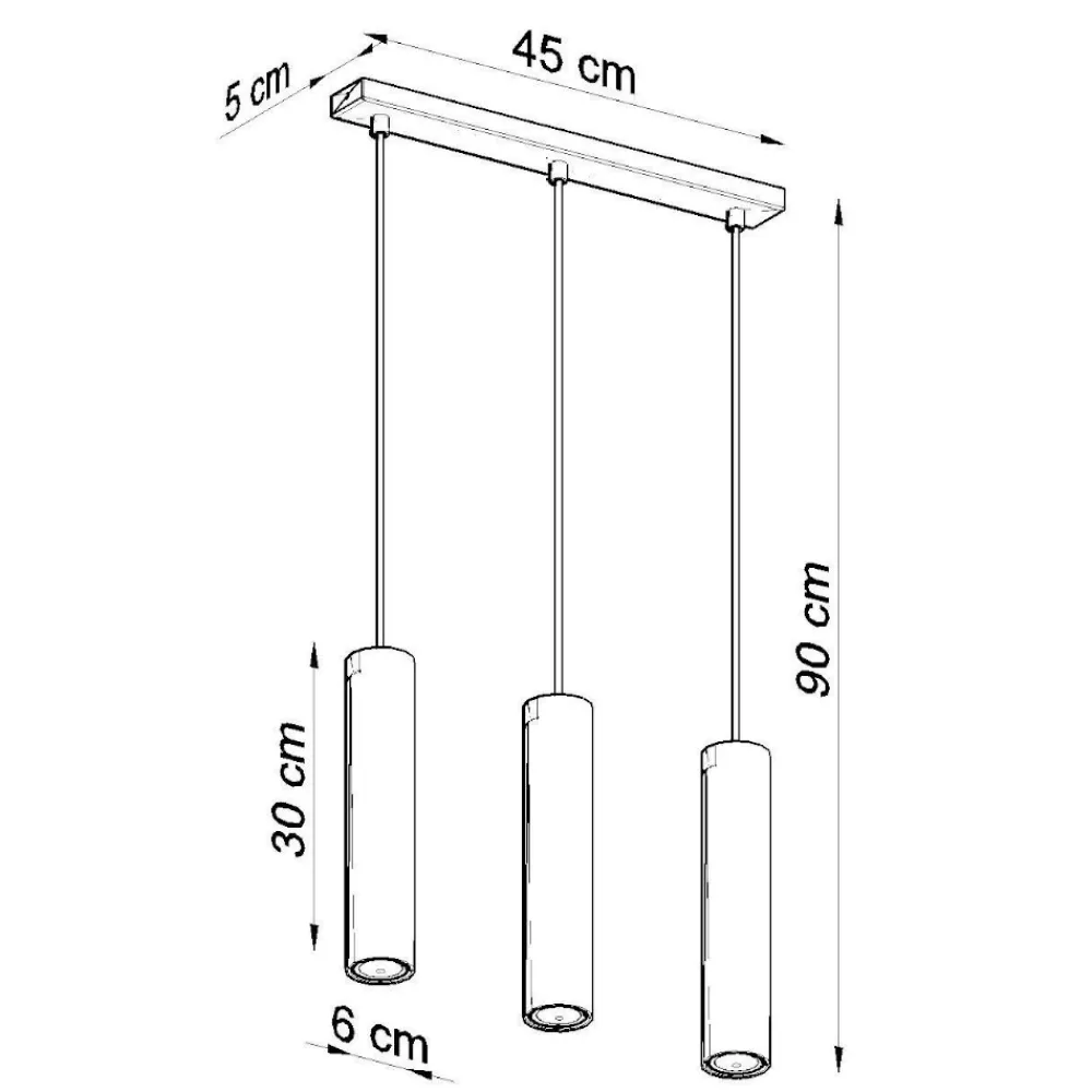 Lampadari Cucina-Selezionato da Mazzolaluce Lampadario nero per tavolo cucina 3 cilindri