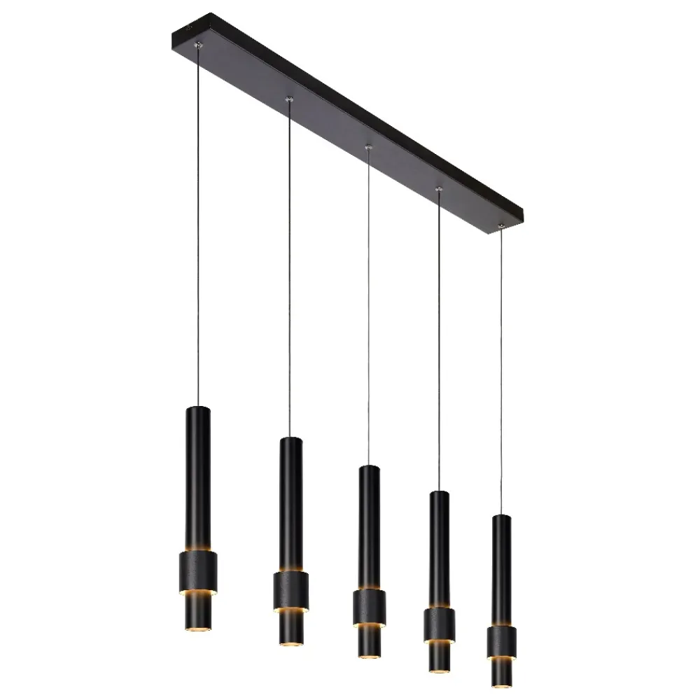Lampadari Moderni-Selezionato da Mazzolaluce Lampadario nero per tavolo da cucina moderna 5 luci led 2700k