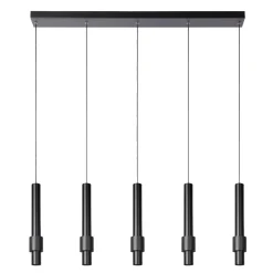 Lampadari Moderni-Selezionato da Mazzolaluce Lampadario nero per tavolo da cucina moderna 5 luci led 2700k