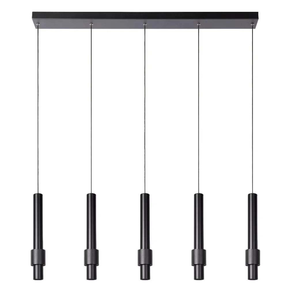 Lampadari Moderni-Selezionato da Mazzolaluce Lampadario nero per tavolo da cucina moderna 5 luci led 2700k