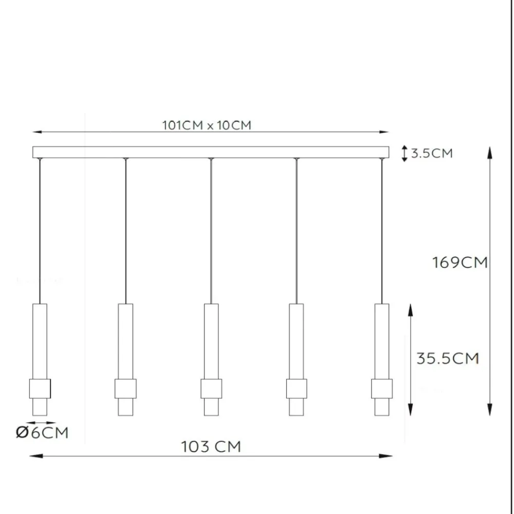 Lampadari Moderni-Selezionato da Mazzolaluce Lampadario nero per tavolo da cucina moderna 5 luci led 2700k