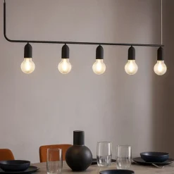 Lampadari Moderni-Selezionato da Mazzolaluce Lampadario nero sfere di vetro per soggiorno moderno fp
