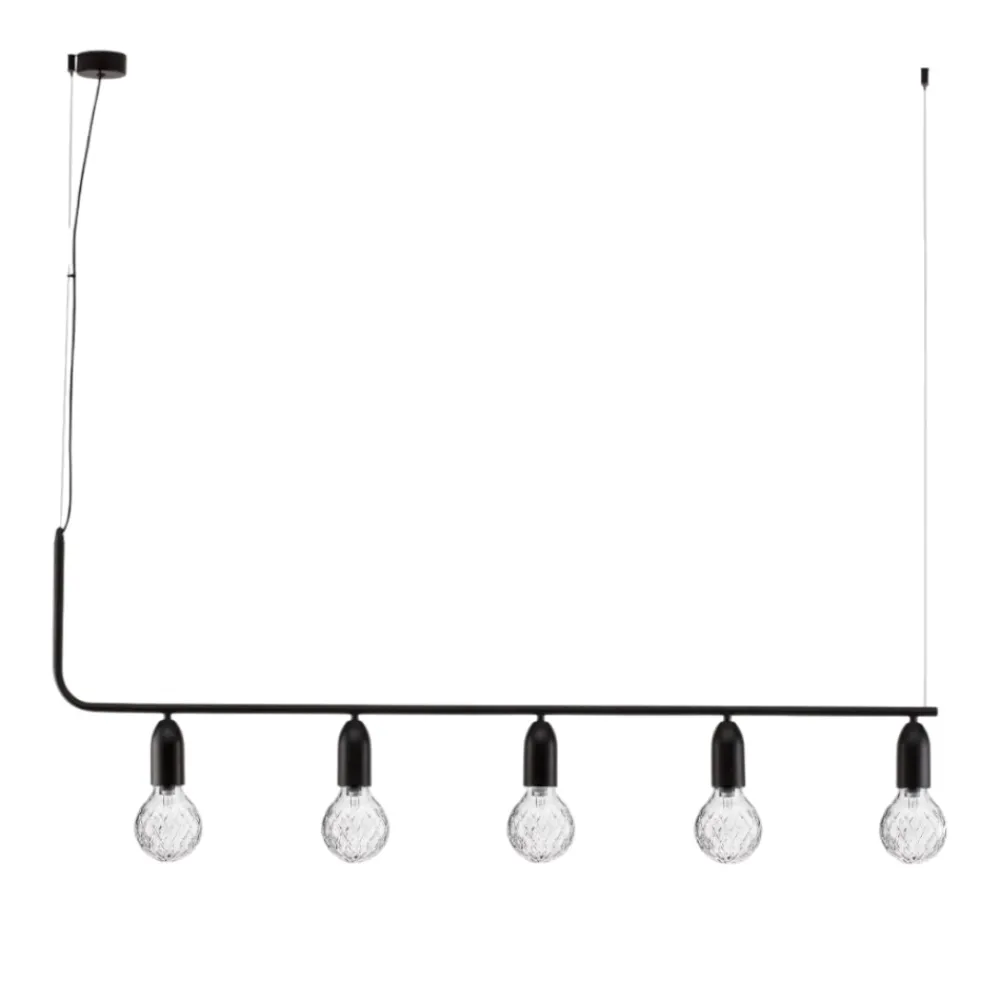 Lampadari Moderni-Selezionato da Mazzolaluce Lampadario nero sfere di vetro per soggiorno moderno fp