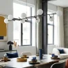 Lampadari Moderni-Selezionato da Mazzolaluce Lampadario nero sfere vetro per tavolo soggiorno lampadine incluse