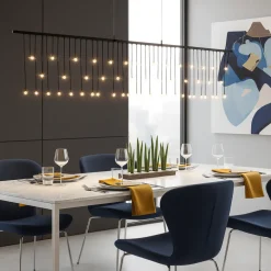 Lampadari Moderni-Selezionato da Mazzolaluce Lampadario nero stelle cadenti led per soggiorno
