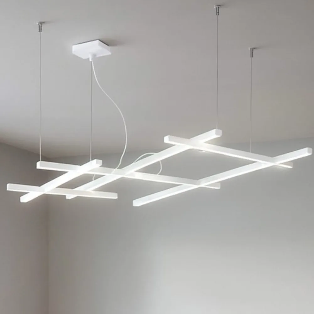 Lampadari Moderni-Perenz Illuminazione Lampadario net bianco per soggiorno moderno led 80w cct