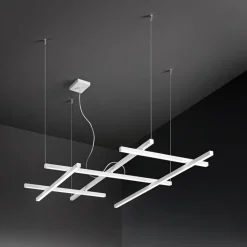 Lampadari Moderni-Perenz Illuminazione Lampadario net bianco per soggiorno moderno led 80w cct
