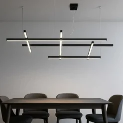 Lampadari Moderni-Perenz Illuminazione Lampadario net nero perenz led 80w per soggiorno moderno