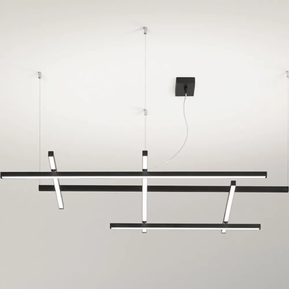 Lampadari Moderni-Perenz Illuminazione Lampadario net nero perenz led 80w per soggiorno moderno