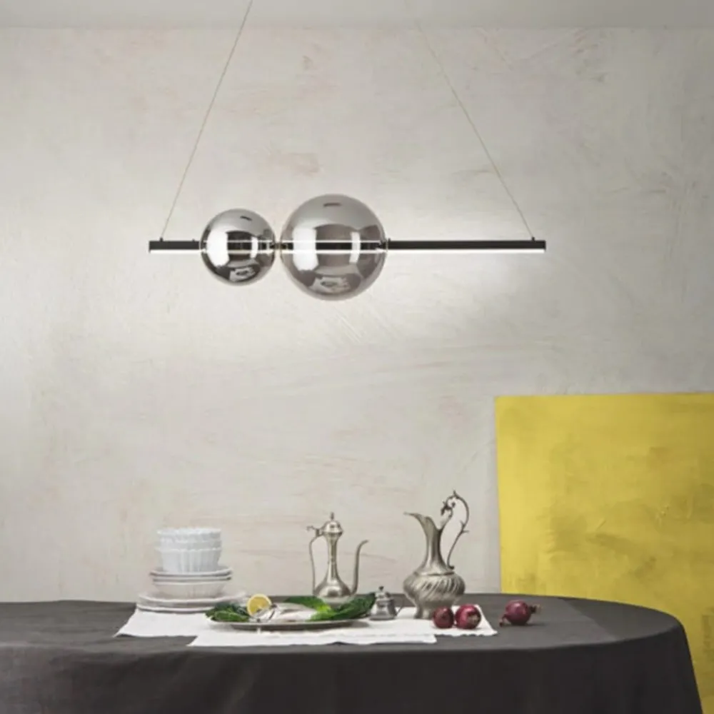 Lampadari Moderni-Ondaluce Lampadario so fufi nero led 3000k design moderno