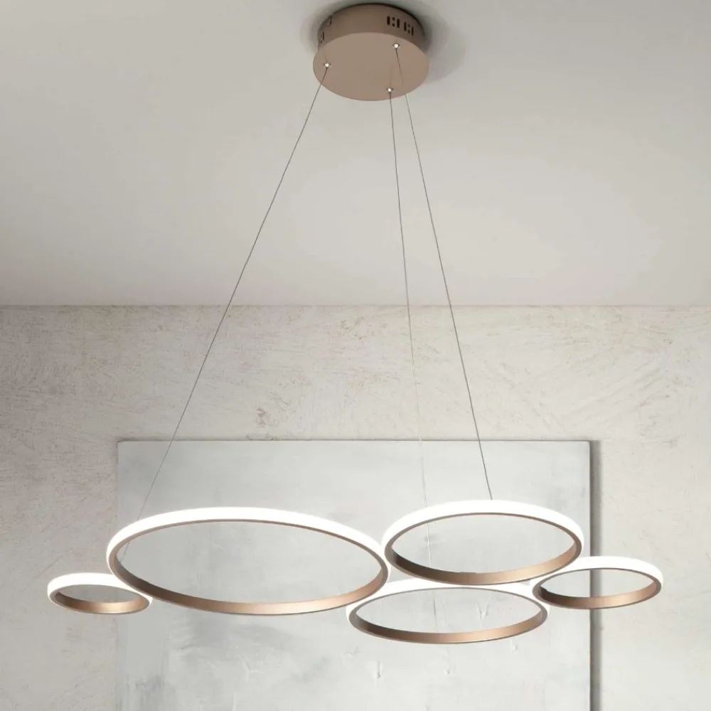 Lampadari Moderni-Ondaluce Lampadario so pois oro led 60w 3000k per soggiorno
