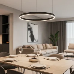 Lampadari Cucina-Ideal Lux Lampadario oracle slim sp d050 round nero led 30w 3000k