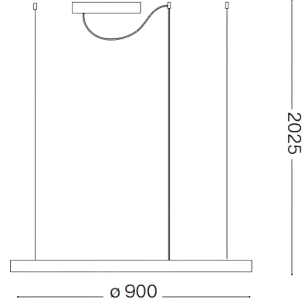 Lampadari Moderni-Ideal Lux Lampadario oracle slim sp d090 round nero led 43w 3000k dali push
