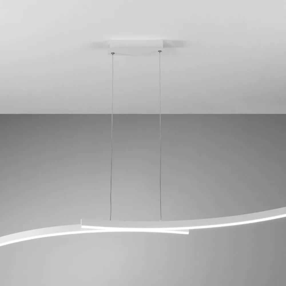 Lampadari Cucina-Vivida International Lampadario orizzontale bianco led 30w 3000k 4000k vivida hyperbola