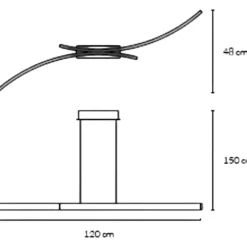 Lampadari Cucina-Vivida International Lampadario orizzontale bianco led 30w 3000k 4000k vivida hyperbola