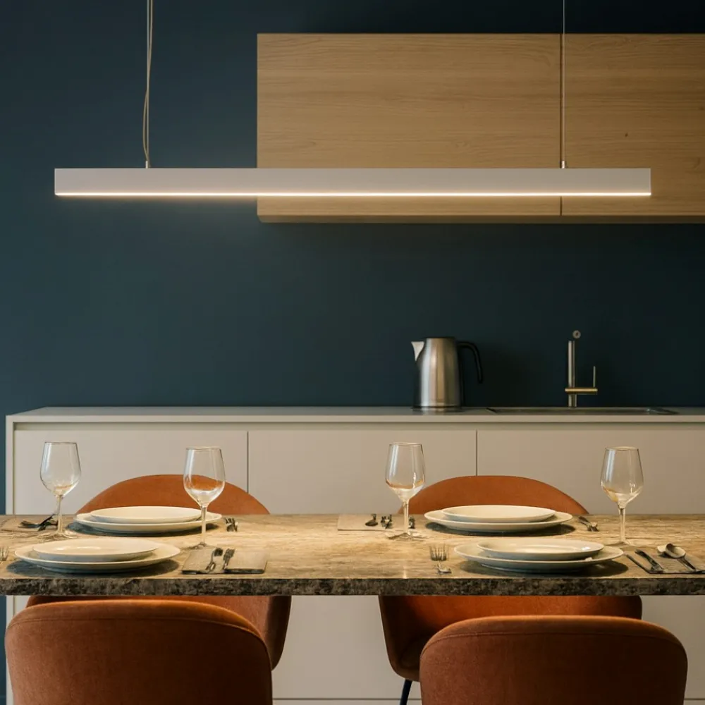 Lampadari Cucina-Vivida International Lampadario orizzontale da cucina bianco led 36w vivida segmento