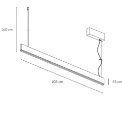 Lampadari Cucina-Vivida International Lampadario orizzontale da cucina bianco led 36w vivida segmento