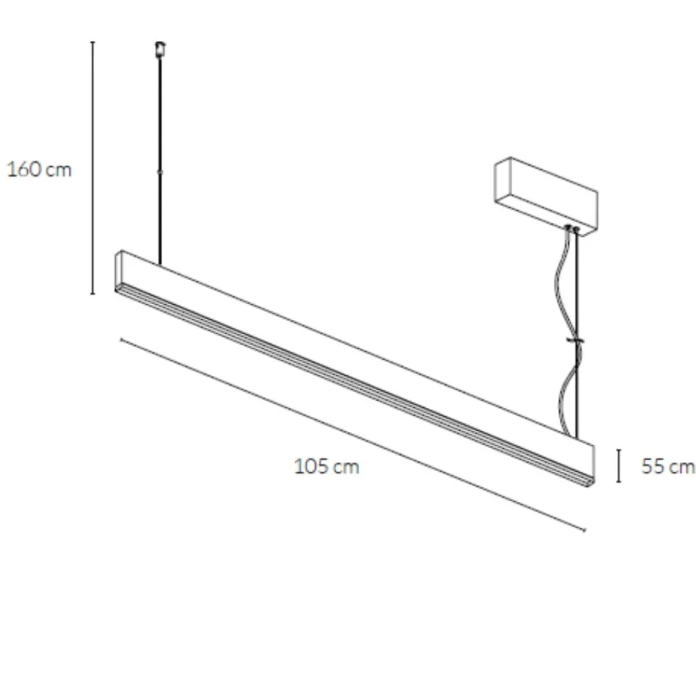 Lampadari Cucina-Vivida International Lampadario orizzontale da cucina bianco led 36w vivida segmento