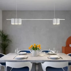 Lampadari Moderni-Selezionato da Mazzolaluce Lampadario orizzontale moderno bianco per soggiorno fp