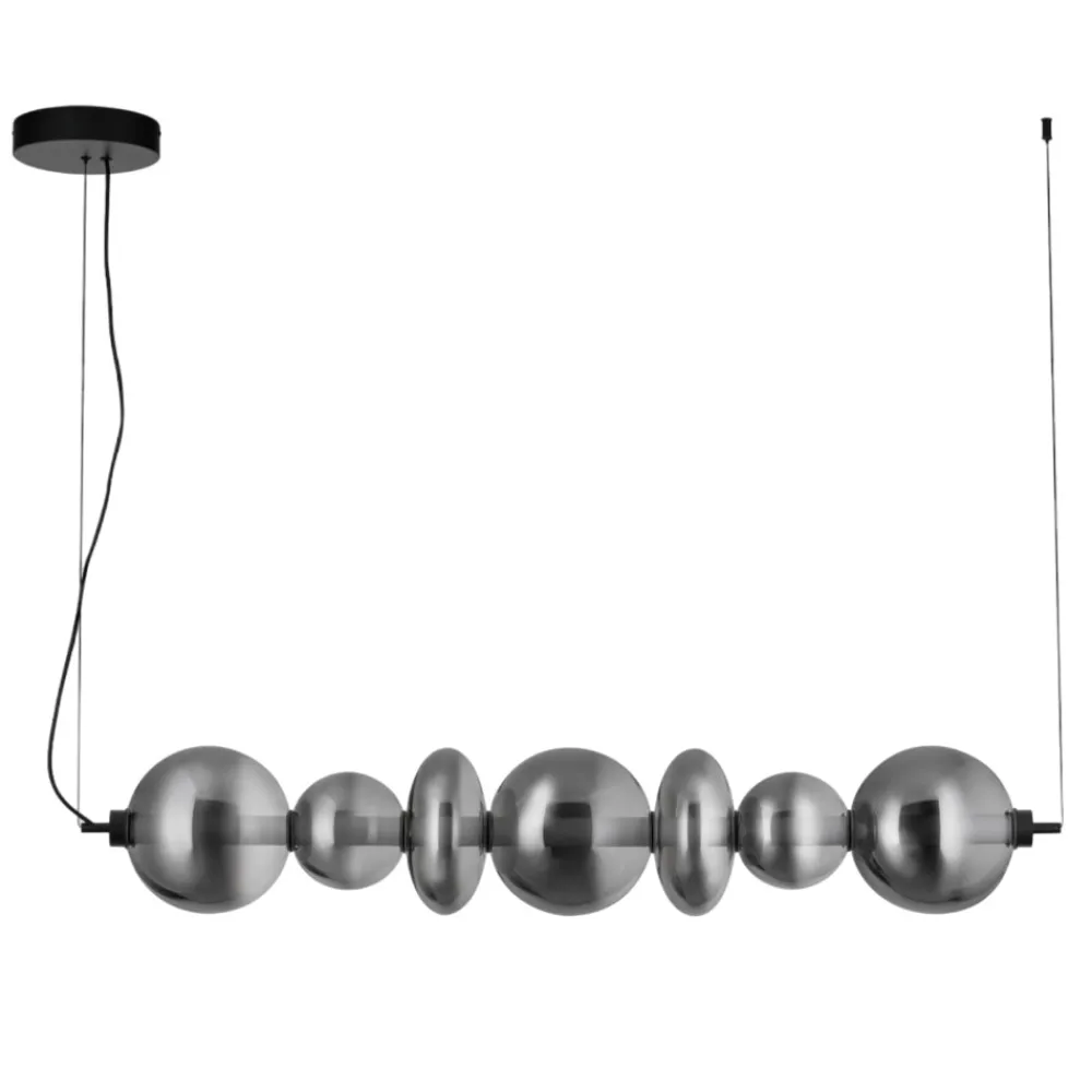 Lampadari Moderni-Selezionato da Mazzolaluce Lampadario orizzontale moderno con sfere di vetro per soggiorno