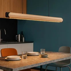 Lampadari Cucina-Vivida International Lampadario orizzontale per tavolo cucina oro led 55w 3000k vivida blade