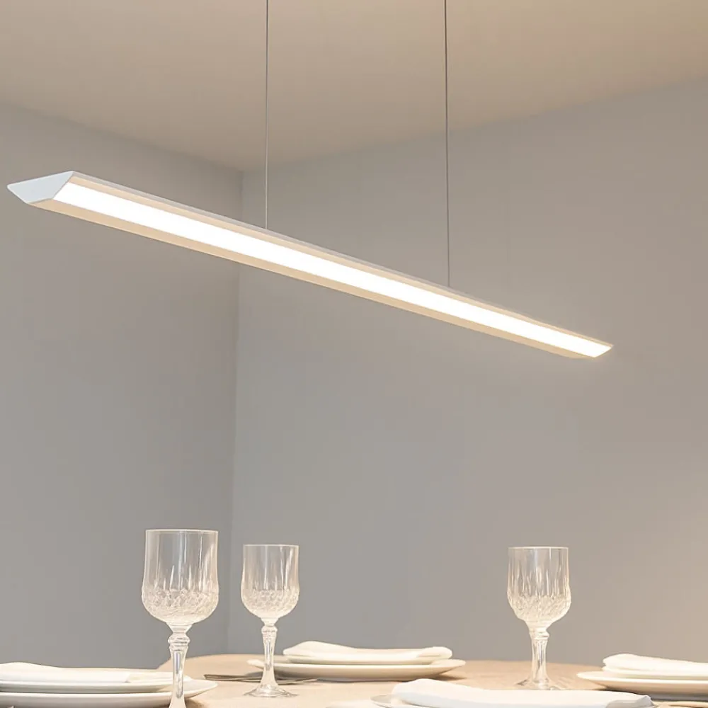 Lampadari Cucina-Top Light Lampadario orizzontale per tavolo cucina bianco 42w cct malika