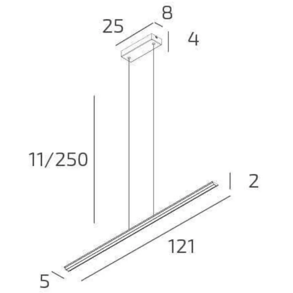 Lampadari Cucina-Top Light Lampadario orizzontale per tavolo cucina bianco 42w cct malika