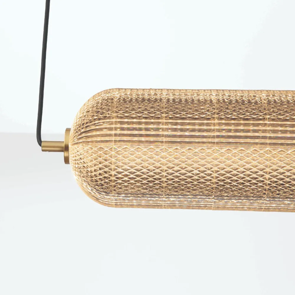 Lampadari Moderni-Selezionato da Mazzolaluce Lampadario orizzontale per tavolo sala da pranzo diffusore acrilico