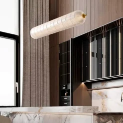 Lampadari Moderni-Selezionato da Mazzolaluce Lampadario orizzontale per tavolo sala da pranzo diffusore acrilico