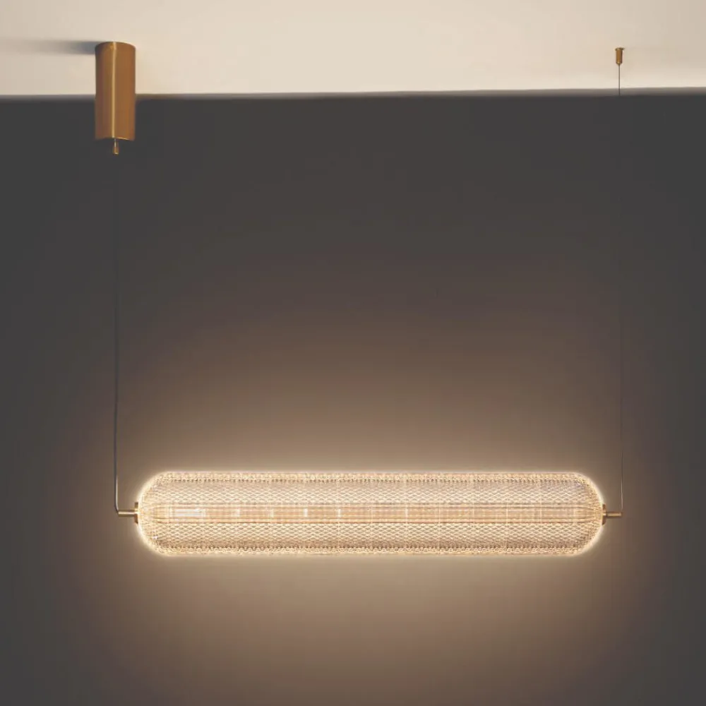 Lampadari Moderni-Selezionato da Mazzolaluce Lampadario orizzontale per tavolo sala da pranzo diffusore acrilico