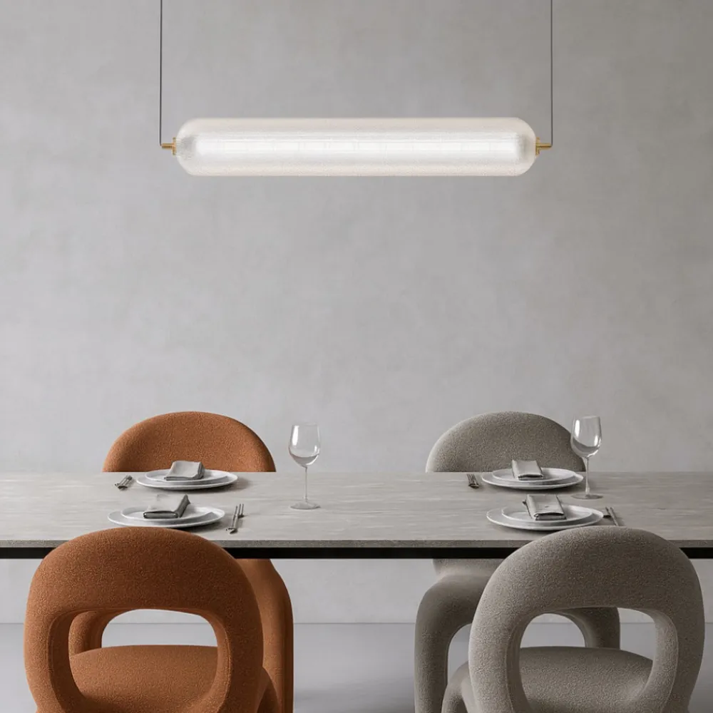 Lampadari Moderni-Selezionato da Mazzolaluce Lampadario orizzontale per tavolo sala da pranzo diffusore acrilico