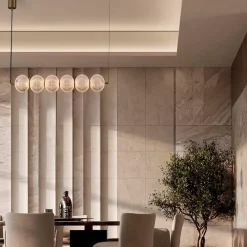 Lampadari Moderni-Selezionato da Mazzolaluce Lampadario orizzontale stile contemporaneo per tavolo soggiorno