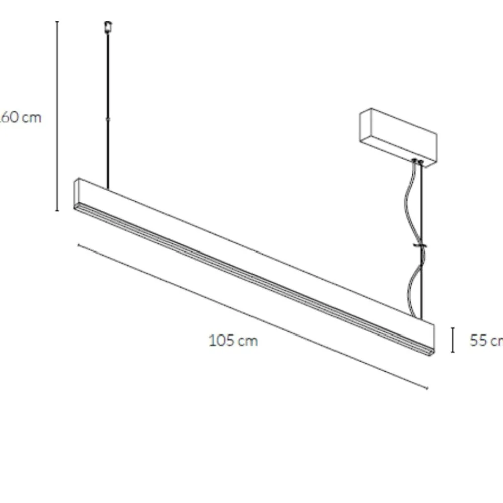 Lampadari Cucina-Vivida International Lampadario orizzontale titanio per tavolo cucina led 36w cct vivida segmento