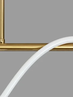 Lampadari Moderni-Selezionato da Mazzolaluce Lampadario oro design moderno da soggiorno tubo led 29w 3000k