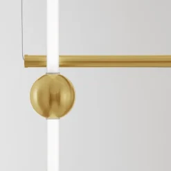 Lampadari Moderni-Selezionato da Mazzolaluce Lampadario oro design moderno per salotto led 59w 3000k