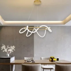 Lampadari Moderni-Selezionato da Mazzolaluce Lampadario oro design tubo led di silicone per soggiorno