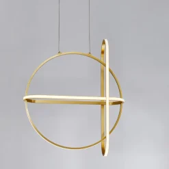 Lampadari Moderni-Selezionato da Mazzolaluce Lampadario oro led 49w 3000k design per soggiorno moderno