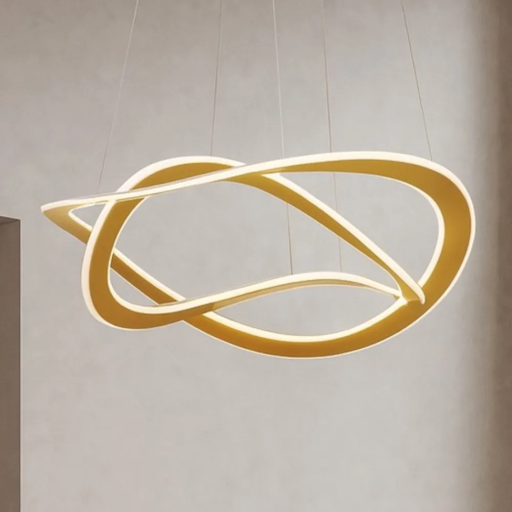Lampadari Moderni-Selezionato da Mazzolaluce Lampadario oro led 87w 3000k dimmerabile moderna