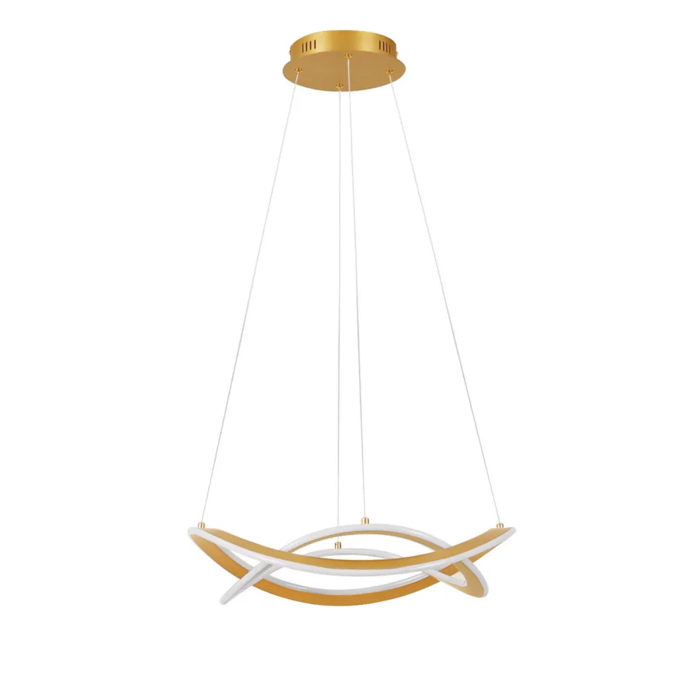 Lampadari Moderni-Selezionato da Mazzolaluce Lampadario oro led 87w 3000k dimmerabile moderna