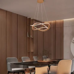 Lampadari Moderni-Selezionato da Mazzolaluce Lampadario oro led 87w 3000k dimmerabile moderna