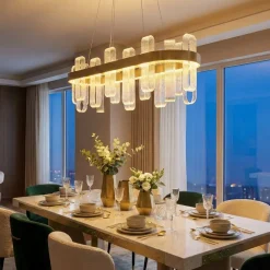 Lampadari Moderni-Selezionato da Mazzolaluce Lampadario oro led 82w 3000k elegante per soggiorno