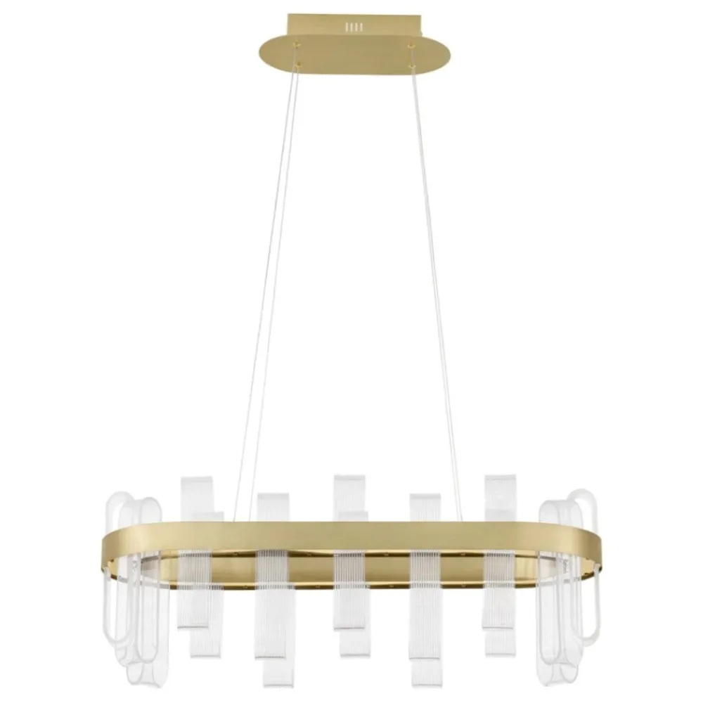 Lampadari Moderni-Selezionato da Mazzolaluce Lampadario oro led 82w 3000k elegante per soggiorno