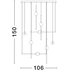Lampadari Moderni-Selezionato da Mazzolaluce Lampadario oro nero 8 luci per salone moderno led 106w 3000k